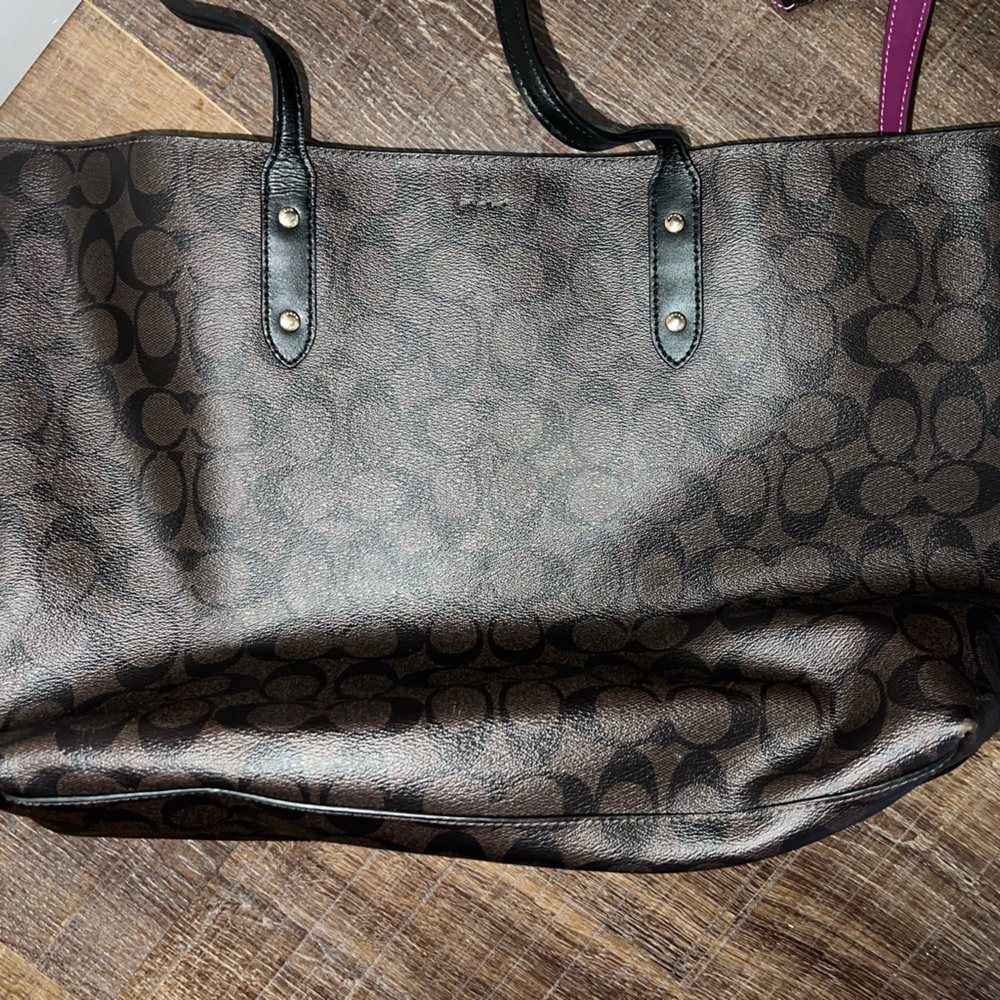 Coach Black and Brown Signature Tote